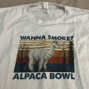 Funny alpaca smoking tshirt